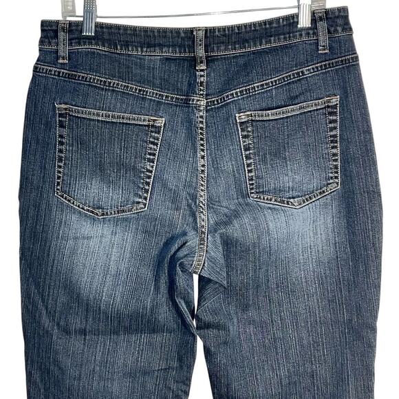 Coldwater Creek Women’s Size 12 Cropped Jeans – Dark Wash Stretch Denim - Picture 4 of 7